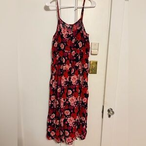 Old Navy Floral Maxi Dress - Red and Pink